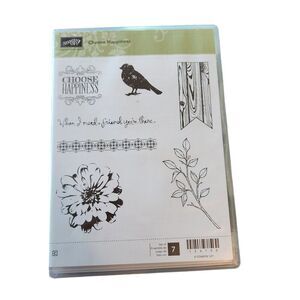 Stampin' Up! CHOOSE HAPPINESS Stamp Set of 7 134198 Bird Floral Friend